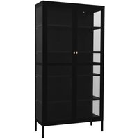 Gbly - Vitrine Schwarz 90x40x180 cm Stahl und Gehärtetes Glas Gbly - Vitrine Schwarz 90x40x180 cm Stahl und Gehärtetes Glas von GBLY