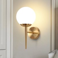 Wandleuchte Innen Wandlampe Schlafzimmer - Wandbeleuchtung Glaskugel Treppenhaus Gold Vintage Flurlampe Badezimmer Glas Lampenschirm Modern Design von GBLY