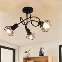 Led Deckenstrahler 3 Flammig Deckenleuchte Schwarz - Deckenlampe Vintage Schwenkbar 350° Industrial E14 Spotlight Deckenspots Küche Wohnzimmer Ohne von GBLY