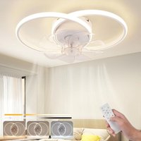 Gbly - led Deckenventilator Mit Beleuchtung Modern 36W Deckenleuchte Ventilator Leise Mit Fernbedienung 3 Farbtemperatur 6-Gang Weiß Schlafzimmer von GBLY