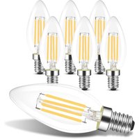 Gbly - led E14 Glühbirne Leuchtmittel: 6er pack Warmweiß Lampe kerze 4W 2700K Filament Birne Retro Edison C35 Glühlampe Vintage Light Bulb Glas von GBLY