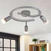 Gbly - led Deckenstrahler Schwenkbar GU10 Deckenleuchte Silber Deckenspots 3 Flammig Wandleuchten Bad Deckenlampe Küchen Flur Schlafzimmer von GBLY