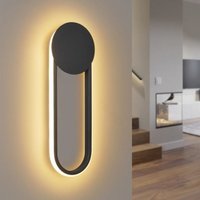 Led Wandleuchte Innen Wandlampe - 12W Treppenhauslampe 41cm Schwarz Flurlampe Modern Design 3000K Warmweiß Minimalistische Wandbeleuchtung für von GBLY
