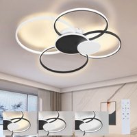 Gbly - neuwertig] Led Deckenleuchte Dimmbar Deckenlampe - Modern 84CM Groß Wohnzimmerlampe Metall und Acryl 60W Ring Design Beleuchtung mit von GBLY