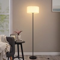 Stehlampe Vintage Stehleuchte Wohnzimmer - Standleuchte Lampenschirm Papier Weiß Standlampe Wohnzimmerlampe G9 Fassung mit Fußschalter Eckstehlampe von GBLY