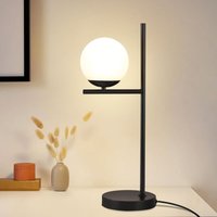 Tischlampe Wohnzimmer Industrial Nachttischlampe - Schwarz E27 Tischleuchte Modern Glas Design Nachttischleuchte Vintage Retro Tischlicht mit 1,5M von GBLY