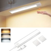 Unterbauleuchte Küche Led mit Bewegungsmelder - 20CM Schrankbeleuchtung Dimmbar 3 Farbtemperatur Silber Unterschrank Beleuchtung usb 1000mAh von GBLY