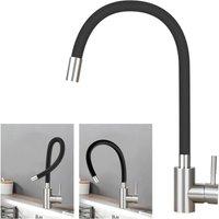 Wasserhahn Küche Küchenarmatur Schwarz - Armatur Edelstahl Mischbatterie 360° Drehbar Schwenkbar Spültischarmatur Küchenwasserhahn mit Flexibler von GBLY