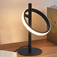 LED-Tischlampe, taktile, dimmbare Tischlampe - schwarze Nachttischlampe mit drehbaren Ringen, 6W, 3000K warmweiß für Schlafzimmer, Wohnzimmer, von GBLY