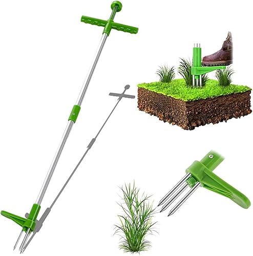 Unkrautabzieher, Manueller Weeder Stand Up Weeder Hand Tool, Weeder Tool Puller Weed Extractor with Steel Handle and 3 Claws, Lawn Garden Tool Standup Weed Root Pulling Tool and Picker, Grabber Unkrautabzieher, Manueller Weeder Stand Up Weeder Hand Tool, Weeder Tool Puller Weed Extractor with Steel Handle and 3 Claws, Lawn Garden Tool Standup Weed Root Pulling Tool and Picker, Grabber von GBOKYN