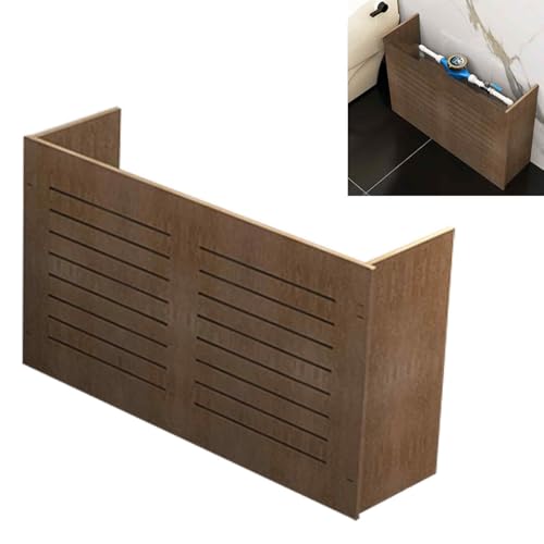 Dekorative Heizkörperabdeckung, Wasserdichte Heizung Verkleiden, Holz-Kunststoff-Waschtischabdeckung mit Lüftungslamellen, Verschiedene Größen(Brown,100x35x20cm/39x14x8in) von GBPLDMAQ