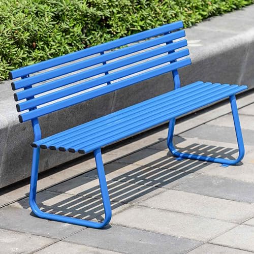 Gartenbank Metall für den Außenbereich, Gartenmöbel Bank für die Terrasse, 100 Kg Belastbar, Wetterfest, Farblich Abgestimmt für Garten, Veranda und Park(Blue) von GBPLDMAQ