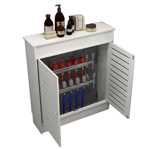 Heizkörperverkleidung für Hohe Heizkörper, Heizung Verkleidung Holz, Vertikale Lamellen, Einfacher Schnappverschluss, Hohe Tragfähigkeit, Schützendes Aufbewahrungsdesign(60x80x20cm/24x32x8in) von GBPLDMAQ