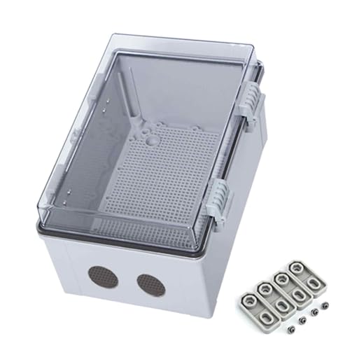 Staubdichter und Wasserdichter Verteilerkasten aus ABS Kunststoff IP65, Abzweigdose mit Transparentem PC Deckel, Kabeldurchführungen, Montageplatte und Wandhalterungen(40x25x17cm/16x10x6.7in) von GBPLDMAQ