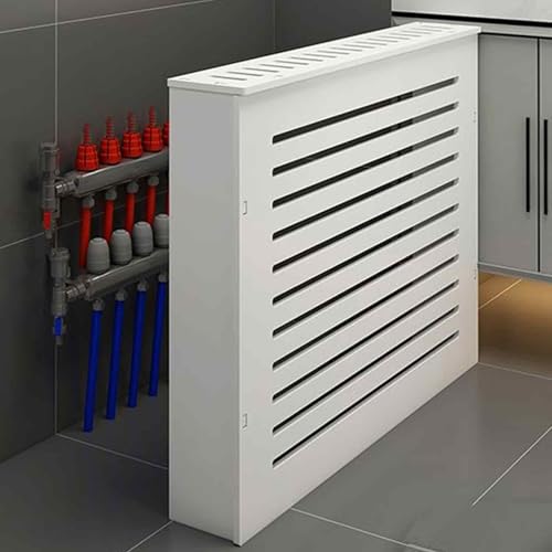 Vierteilige Heizkörperabdeckung für Zuhause, Heizung Verkleidung mit Oberer Ablage, Lamellengitter-Ablageschrank mit Aussparung für Wärmeableitung(50x70x15cm/20x28x6in) von GBPLDMAQ