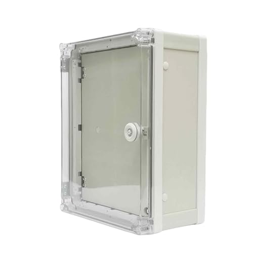 Wasserdichter Verteilerkasten aus PVC für den Außenbereich, Abzweigdose Doppeltür-Design mit Klappdeckel und Wetterfester Montageplatte für Stromprojekte(25x35x22cm/10x14x8.7in) von GBPLDMAQ