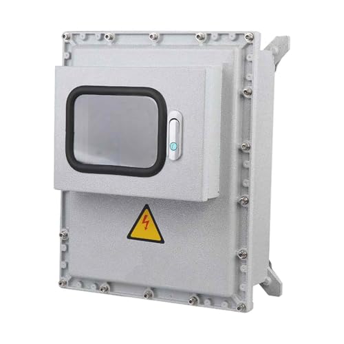 Wasserdichtes Aluminiumgussgehäuse Verteilerkasten, Industrieller Explosionsgeschützter Verteilerschrank für den Außenbereich, IP66, mit Sichtfenster, Schloss und Montageplatte(60x70x22cm/24x28x8.7in) von GBPLDMAQ