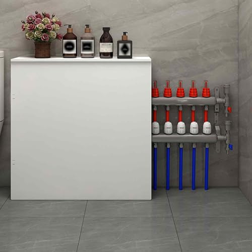 Weißer, Moderner Heizkörperverkleidung, Heizkörperabdeckung mit Abschirmdesign für Wohnzimmer, Badezimmer, Dekorativer Heizkörperschrank mit Oberer Ablagefläche(60x80x20cm/24x32x8in) von GBPLDMAQ