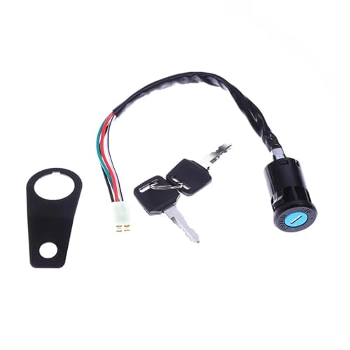 Roller Zündschloss, 2 Draht Zündschlüsselschalter 1 Set Universal Motorrad Starten Sie den Zündschalter Sperrschlüssel mit Halterung Fit use for die meisten 50cc 70cc 90cc 110cc 150cc Zubehör von GBSONGJIN
