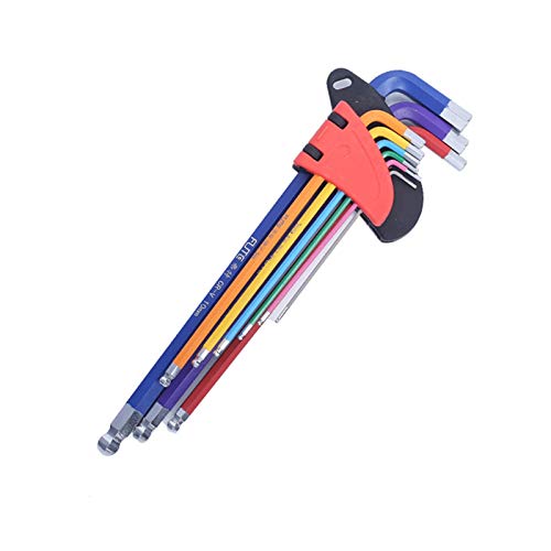 GBSONGLIANGBO Sechskantschlüssel Set SEX-Schraubenschlüssel Set Doppel-End-Torx-Stern L-Form-Schlüssel-Kugelkopf 9 stücke Universal-Schraubenschlüssel Reparatur Handwerkzeuge(Long ball end) von GBSONGLIANGBO