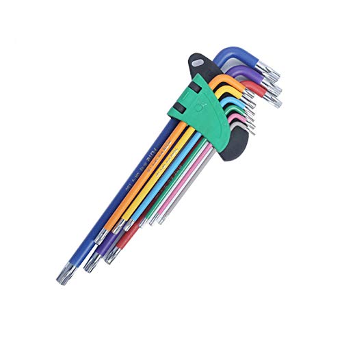 GBSONGLIANGBO Sechskantschlüssel Set SEX-Schraubenschlüssel Set Doppel-End-Torx-Stern L-Form-Schlüssel-Kugelkopf 9 stücke Universal-Schraubenschlüssel Reparatur Handwerkzeuge(Long hex wrench) von GBSONGLIANGBO