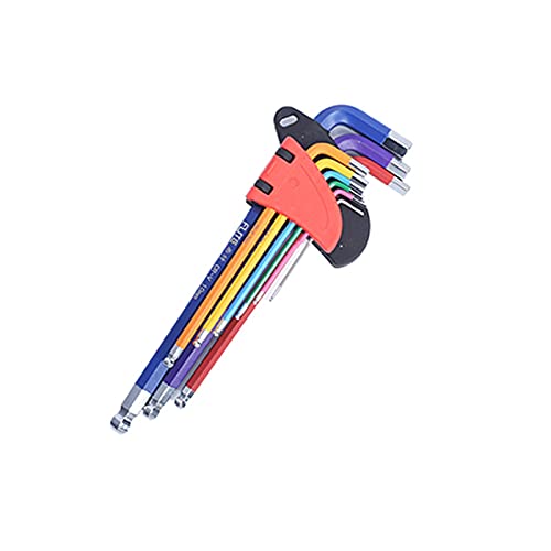 GBSONGLIANGBO Sechskantschlüssel Set SEX-Schraubenschlüssel Set Doppel-End-Torx-Stern L-Form-Schlüssel-Kugelkopf 9 stücke Universal-Schraubenschlüssel Reparatur Handwerkzeuge(Short ball end) von GBSONGLIANGBO