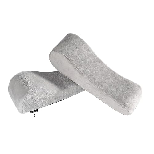 GBSONGLIANGBO Stuhlhussen, Hussen FüR StüHle 2 stücke Druck Reliefstuhl Armlehnen Pads for Bürostühle Rollstuhl Comfy Stuhl Weiche Ellbogenkissen Pads Protector Abdeckungen Kissen(Curved Gray) von GBSONGLIANGBO