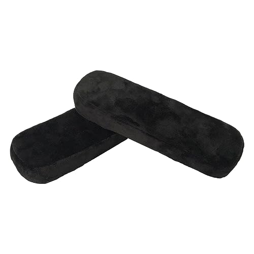 GBSONGLIANGBO Stuhlhussen, Hussen FüR StüHle 2 stücke Druck Reliefstuhl Armlehnen Pads for Bürostühle Rollstuhl Comfy Stuhl Weiche Ellbogenkissen Pads Protector Abdeckungen Kissen(Flat Black) von GBSONGLIANGBO