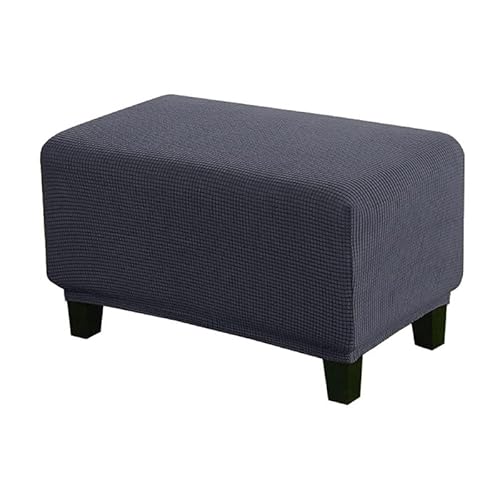 GBSONGLIANGBO Stuhlhussen, Hussen FüR StüHle Rechteckiger Hocker abdecken elastische Fußstütze Slipcover for Home Sofa Fußstützeschutz(Dark Grey,L) von GBSONGLIANGBO