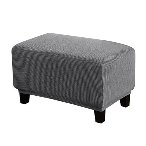GBSONGLIANGBO Stuhlhussen, Hussen FüR StüHle Rechteckiger Hocker abdecken elastische Fußstütze Slipcover for Home Sofa Fußstützeschutz(Light Gray,L) von GBSONGLIANGBO
