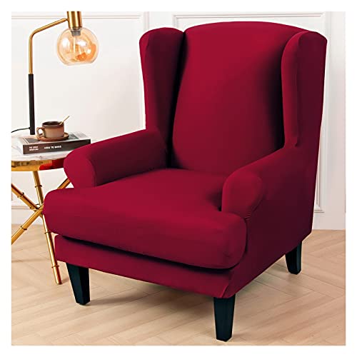 GBSONGLIANGBO Stuhlhussen, Hussen FüR StüHle wasserdichte abfallende Arm zurück Stuhlabdeckung Elastische Sessel Windeback Wingback Wing Sofa Rückenstuhlabdeckung Stretch Protector(Solid color2) von GBSONGLIANGBO