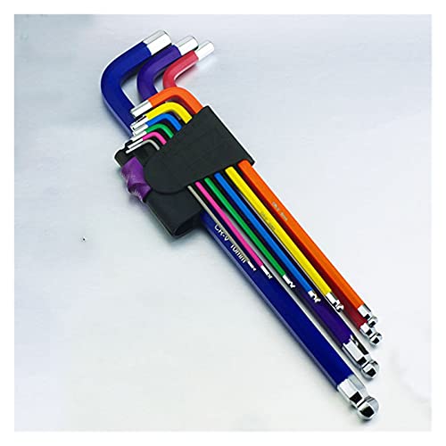 Sechskantschlüssel Set 1,5 mm-10mm Farbe codiert Kugel-End-Sechskant-Allen-Schlüssel L-Schraubenschlüssel-Set-Drehmoment langes Metrik mit Hülsenhandwerkzeuge Fahrradzubehör 9pcs(Lengthening type) Sechskantschlüssel Set 1,5 mm-10mm Farbe codiert Kugel-End-Sechskant-Allen-Schlüssel L-Schraubenschlüssel-Set-Drehmoment langes Metrik mit Hülsenhandwerkzeuge Fahrradzubehör 9pcs(Lengthening type) von GBSONGLIANGBO