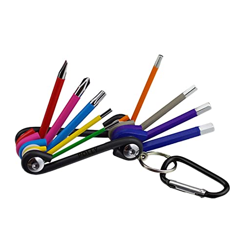 Sechskantschlüssel Set 1,5 mm-10mm Farbe codiert Kugel-End-Sechskant-Allen-Schlüssel L-Schraubenschlüssel-Set-Drehmoment langes Metrik mit Hülsenhandwerkzeuge Fahrradzubehör 9pcs(Silver) von GBSONGLIANGBO