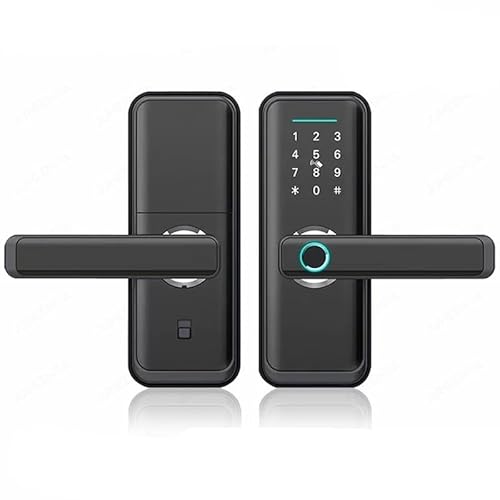 Smart Lock, Smartes TüRschloss Biometrische Fingerabdruckkarte Passwort Schlüssel Smart Lock Elektronischer Zugang Home Apartment App Smart Holztürschloss(200x22) von GBSONGLIANGBO
