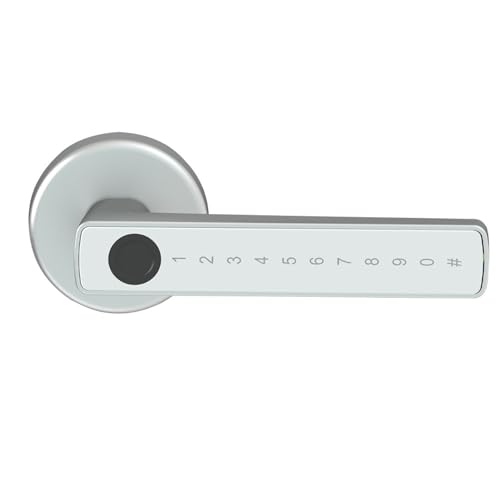 Smart Lock, Smartes TüRschloss Fingerabdruck-Türschloss, digitales elektronisches Schloss mit Passwort/Schlüssel/Karte/Smartlife(Silver) von GBSONGLIANGBO