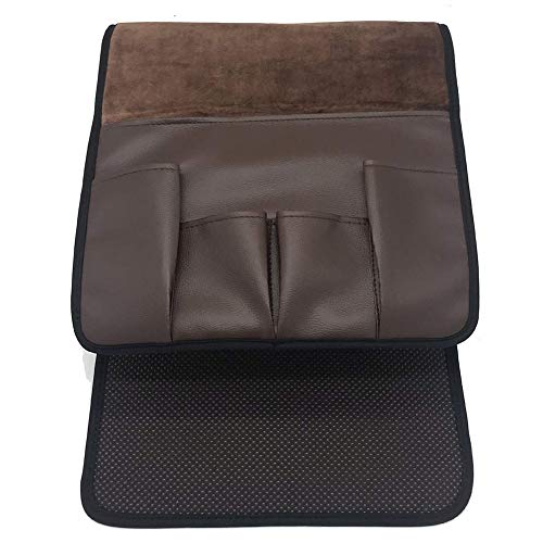 Sofa Armlehne Organizer, 5 Taschen Armruhe Home Fernbedienung Couch Magazine Platz retting Praktische Aufbewahrungstasche Hängen Sofa Side Organizer PU Leder Bett Organizer zum EinhäNgen(Dark Brown) von GBSONGLIANGBO