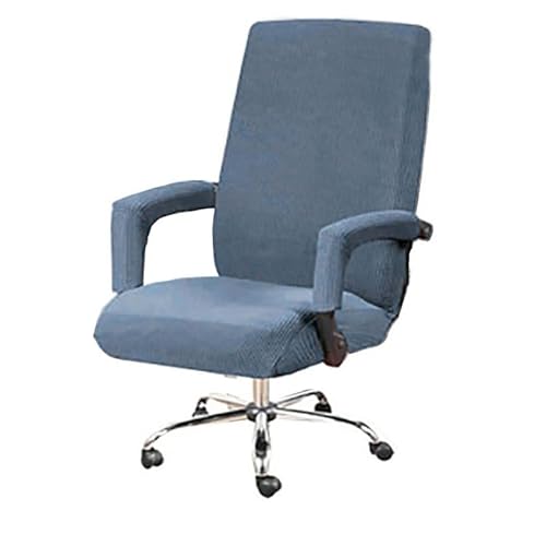 Stuhlhussen, Hussen FüR StüHle 3PC / Set Elastic Office Computer Stuhlabdeckung Moderne Boss Rotierender Stuhl Sitzkoffer Abnehmbar mit Armlehnenabdeckungen(Light Blue,XLwith armrest cover) von GBSONGLIANGBO