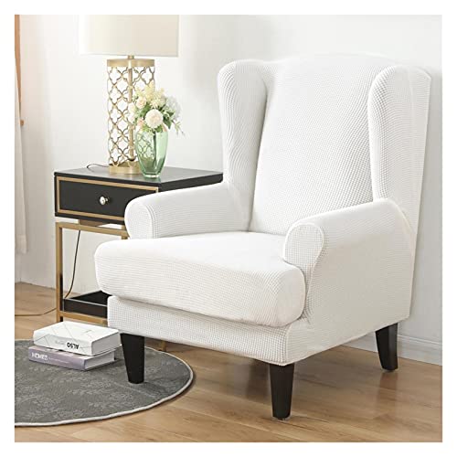 Stuhlhussen, Hussen FüR StüHle Wasserdichte abfallende Arm zurück Stuhlabdeckung Elastische Sessel Windeback Wingback Wing Sofa Rückenstuhlabdeckung Stretch Protector(Corn Kernel White1) von GBSONGLIANGBO