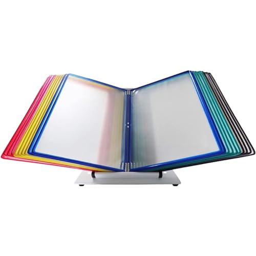 Desktop-Referenzsystem, Desktop Rack-System aus Polypropylen, 20 doppelseitige Paneele, verschiedene Farben, Schreibtischeinheit mit Display-Panel, ideal für Archive von GBVQBA