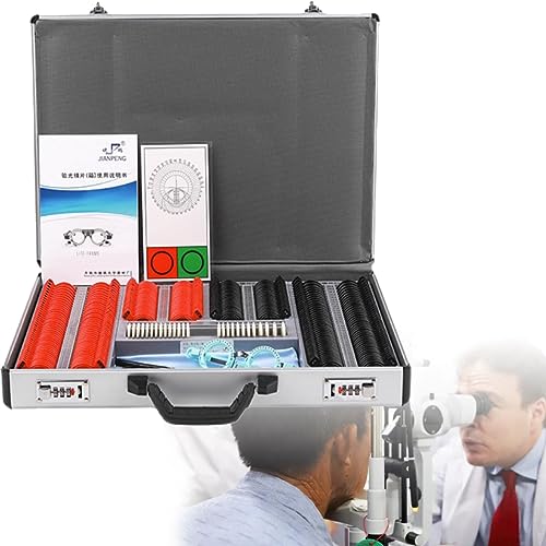 Optometrie-Set, 266-teiliges optisches Prüfobjektiv-Set, Optometrie-Kit, Gehäusekit mit Metallrand Testset für optische Optometrie mit Testrahmen, Ott Werkzeug von GBVQBA