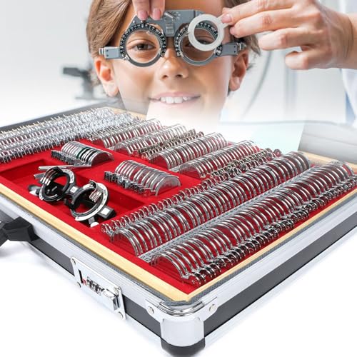 Optometrie-Set, 266-teiliges optisches Prüfobjektiv-Set, Optometrie für präzise optische Linsen, optometrischer Prüfrahmen mit Metallrahmen mit Box in a von GBVQBA