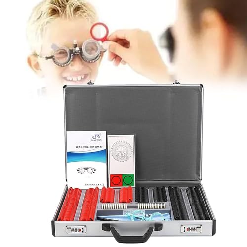 Optometrie-Set, 266-teiliges optisches Testobjektiv-Set, Linsen für Retinoskopie mit genauem Rand, Testbrille mit kostenlosem Testrahmen und Alaun-Tasche von GBVQBA