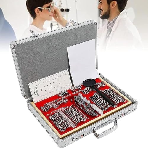 Optometrie-Set, Optometrie-Set, 104-teilig, Optometrie-Set, Optometrie-Set, Augenlinsen mit Metallrand mit kostenlosem Testrahmen, Augenschutzzubehör von GBVQBA