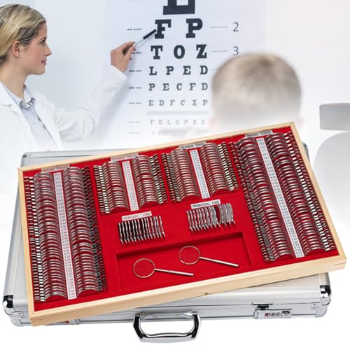 Optometrie-Set, Optometrie-Set, 266-teilig, Optometrie-Set mit Metallfelgen, Okularoptometrie-Set zur Überprüfung des Refrackfehlers von GBVQBA