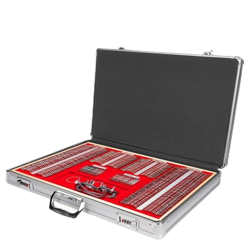 Optometrie-Set, optische Prüflinsen mit Metallrand 266 Stück Optisches Prüflinsen-Set, optische Linse Gehäuse für optometrische Kante Testkasten Kit BOR von GBVQBA