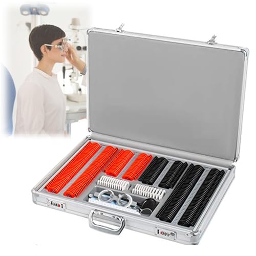 Optometrie-Set, optische Testlinsen mit 266 Teilen, Optometrie-Linsen-Set mit Aluminium-Aufbewahrungsbox, optische Testgläser aus Kunststoff für von GBVQBA