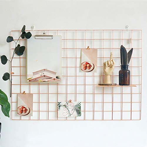 GBYAN 2 Stück Wandgitter Regal DIY Eisen Gitter der Fotowand Dekoration Pinnwand Foto an der Memoboard Hängen (65x45cm) von GBYAN