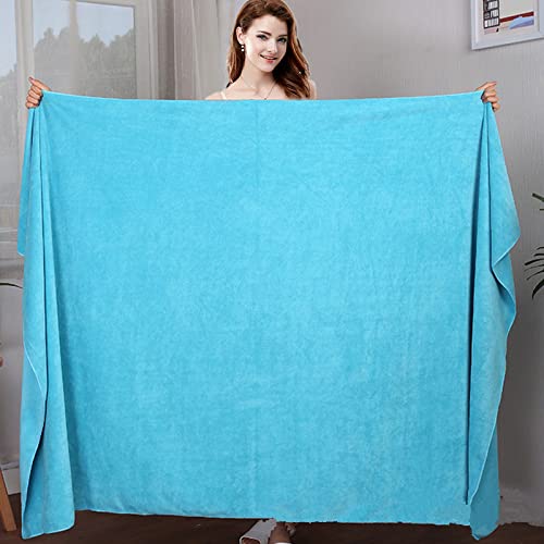 120X200 cm Ultradickes Mikrofaser-Badetuch, Superweiches, Saugfähiges Und Schnell Trocknendes Handtuch, Geeignet Für Badezimmer, Spas Und Fitnessstudios, Lake Blue, 120X200 von GBYJ