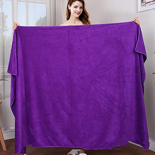 GBYJ 150X200 cm Mikrofaser-Badetuch, Super Saugfähiges Und Schnell Trocknendes Weiches Weiches Handtuch, Dunkellila, 120X200 cm von GBYJ