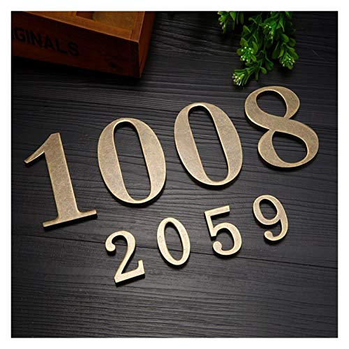 GBYUHAIJUN Hausnummernschild,Hausnummer 1 PC 10CM * 6CM Metall Bronze House Türschild Benutzerdefinierte Zeichen Tür-Zahl Aufkleber for Hotel Apartment Villa Haus Türschild(Number 1) von GBYUHAIJUN